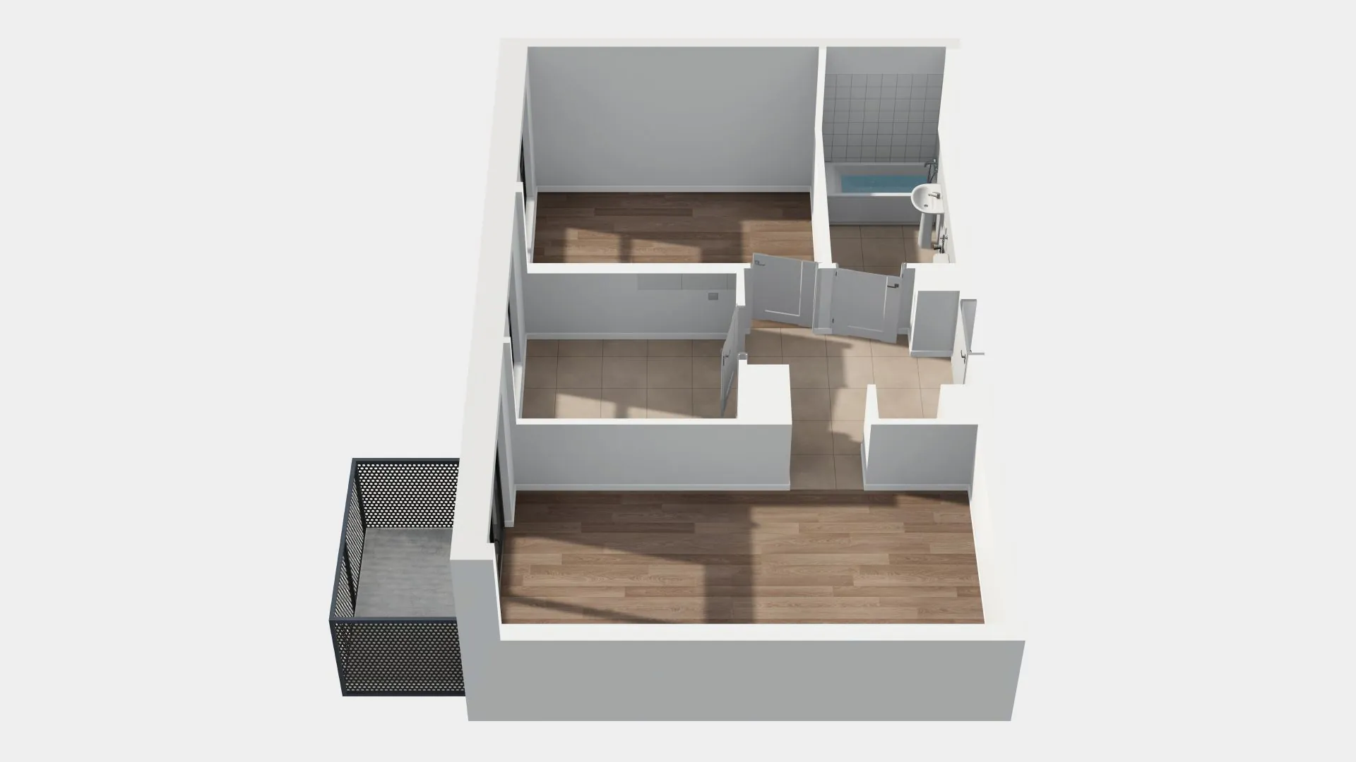 Widok 3D mieszkania D1.2.8